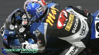 2007 AMA Supersport - Geoff May T9: Geoff May was looking good in the AMA Supersport race on his M4 EMGO Suzuki.